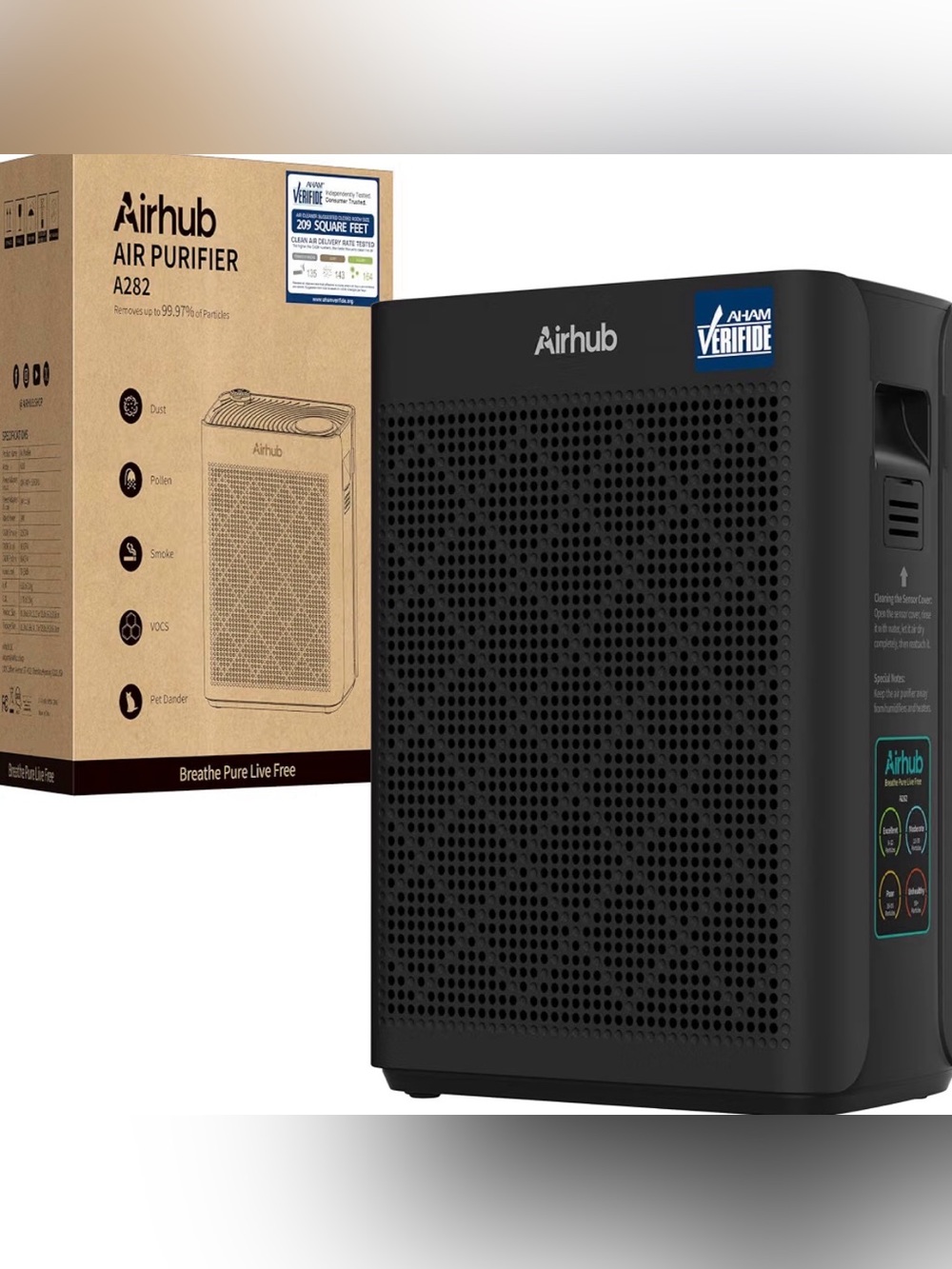 Air Purifier Home Bedroom 1092ft² HEPA Carbon Filter PM2.5 Display 20dB